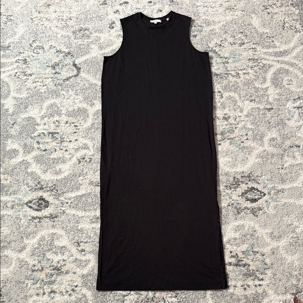 Vince Black Pima Cotton Midi Dress